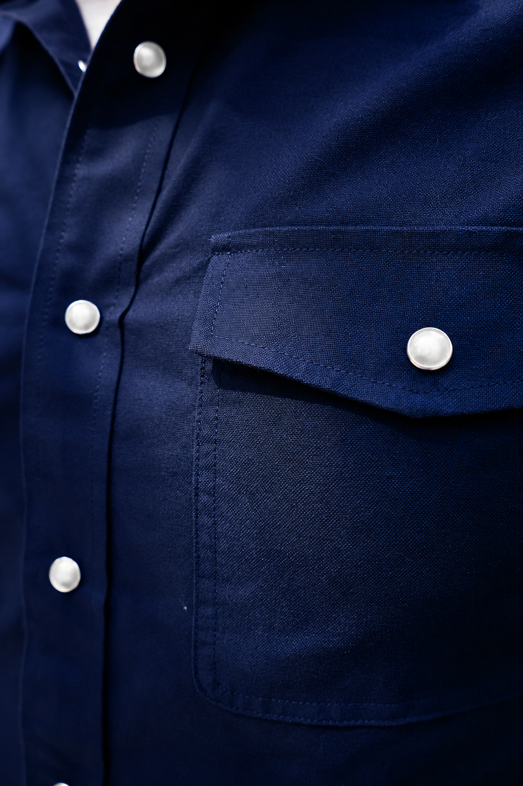 BC Men's Navy Pearl Snap Button Down Shirt